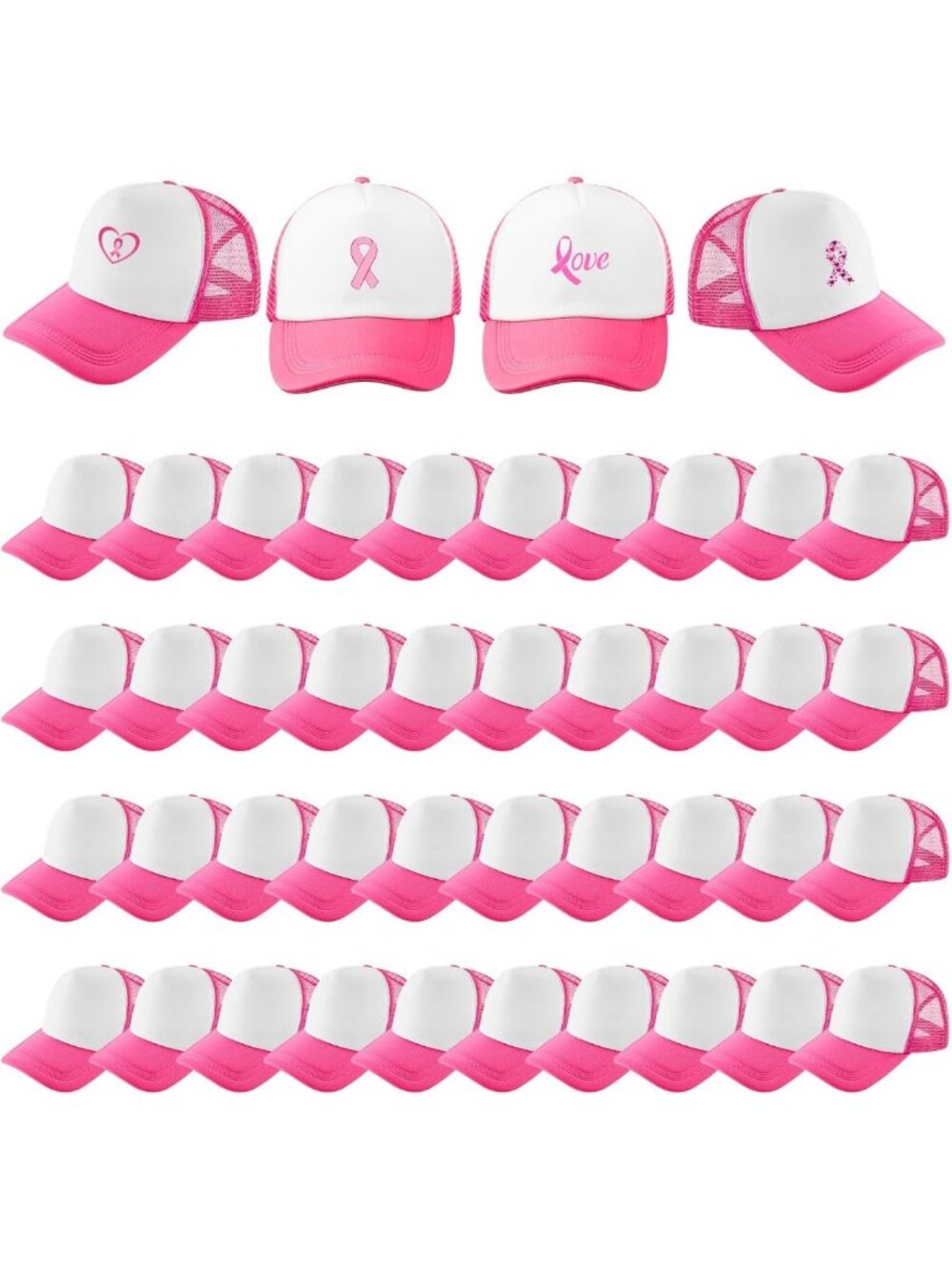 40 Pack Blank Trucker Hats - Customizable, Adjustable, Perfect for Events